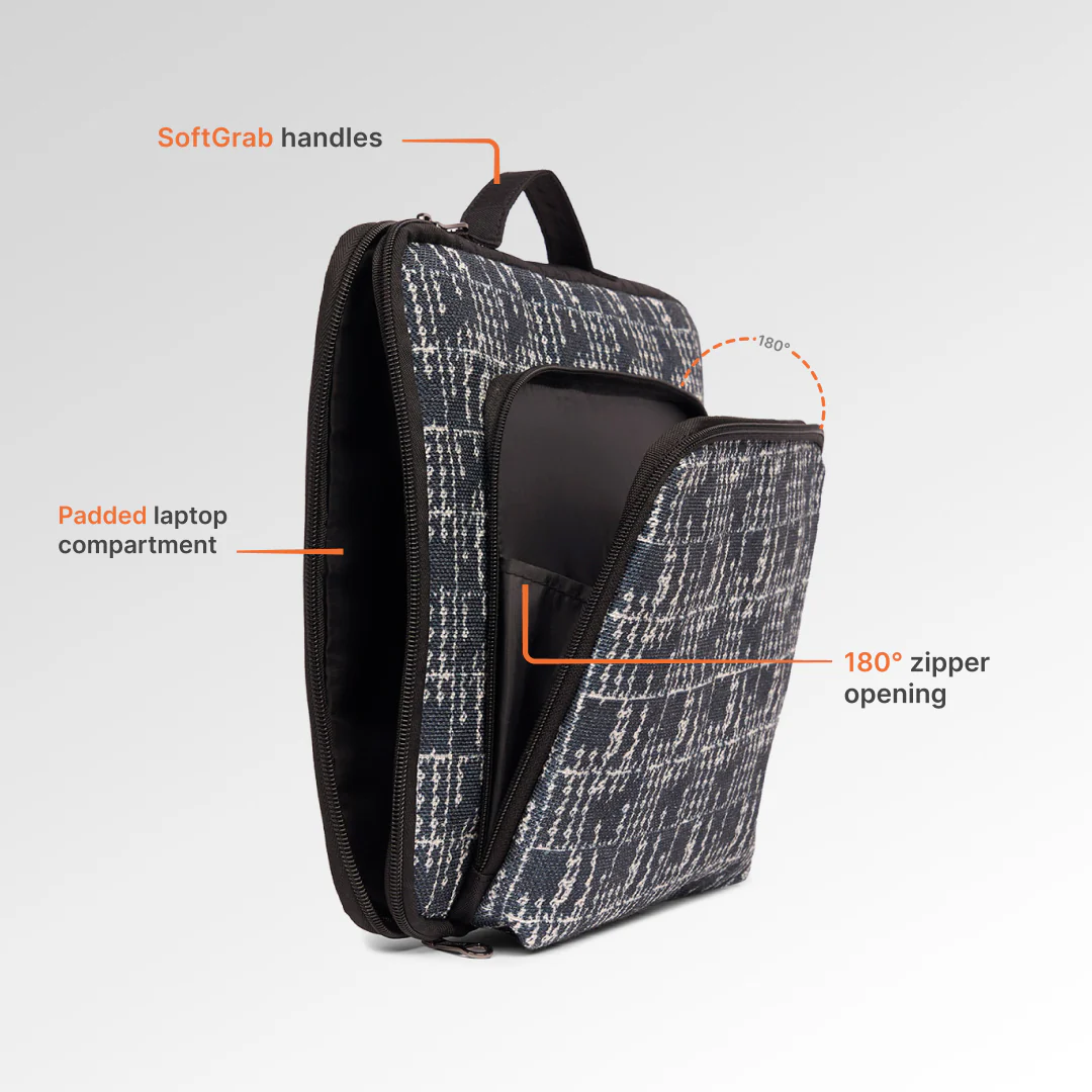 Madras Monochrome Urban Laptop Sleeve - 15.6inch (Black) - Image 6