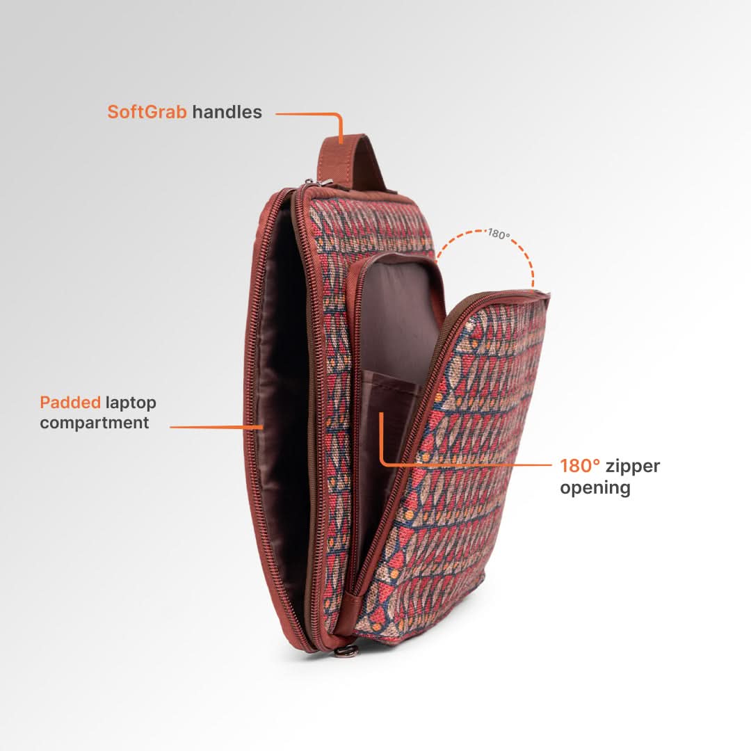 Indore Mosaic Urban Laptop Sleeve - 15.6inch (Brown) - Image 6